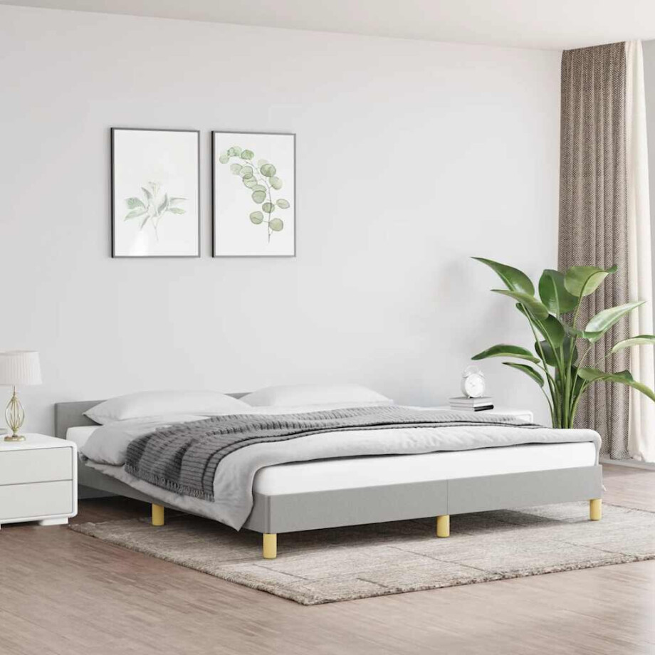 vidaXL Bedframe zonder matras stof lichtgrijs 180x200 cm vidaXL Bedframe zonder matras stof lichtgrijs 180x200 cm afbeelding 1
