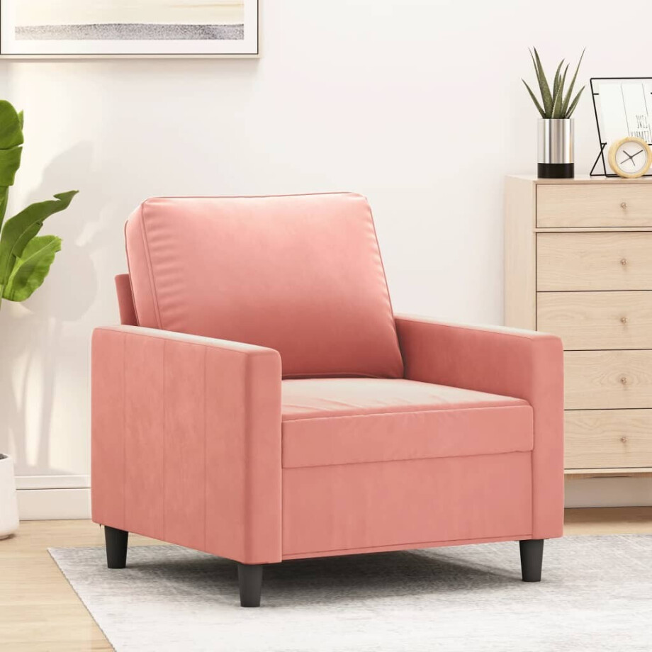 vidaXL Fauteuil 60 cm fluweel roze vidaXL Fauteuil 60 cm fluweel roze afbeelding 1