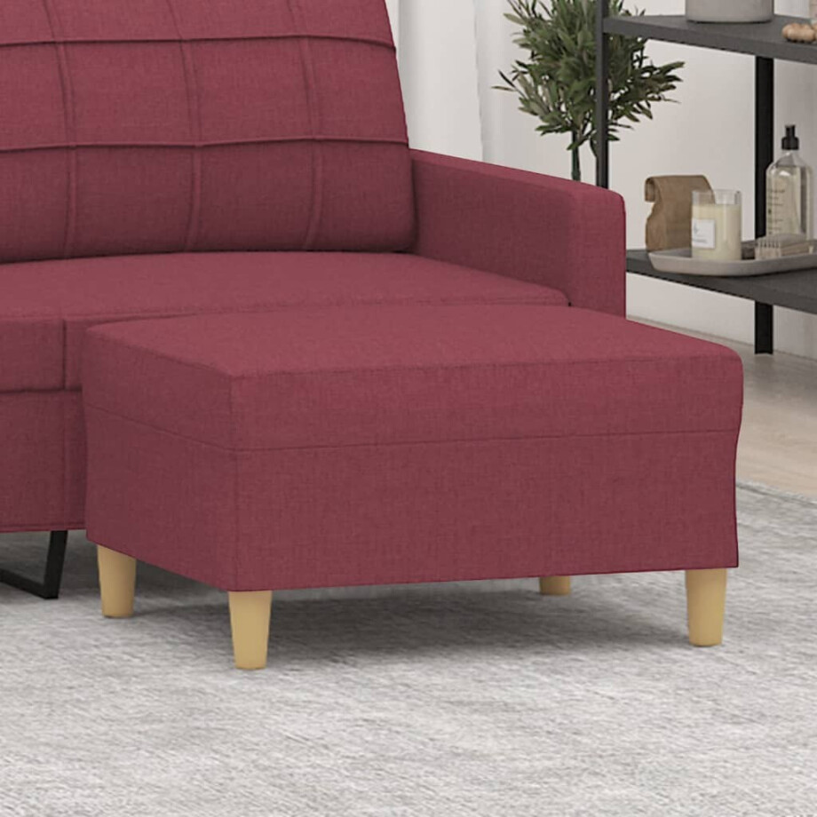 vidaXL Voetenbank 70x55x41 cm stof wijnrood afbeelding 1