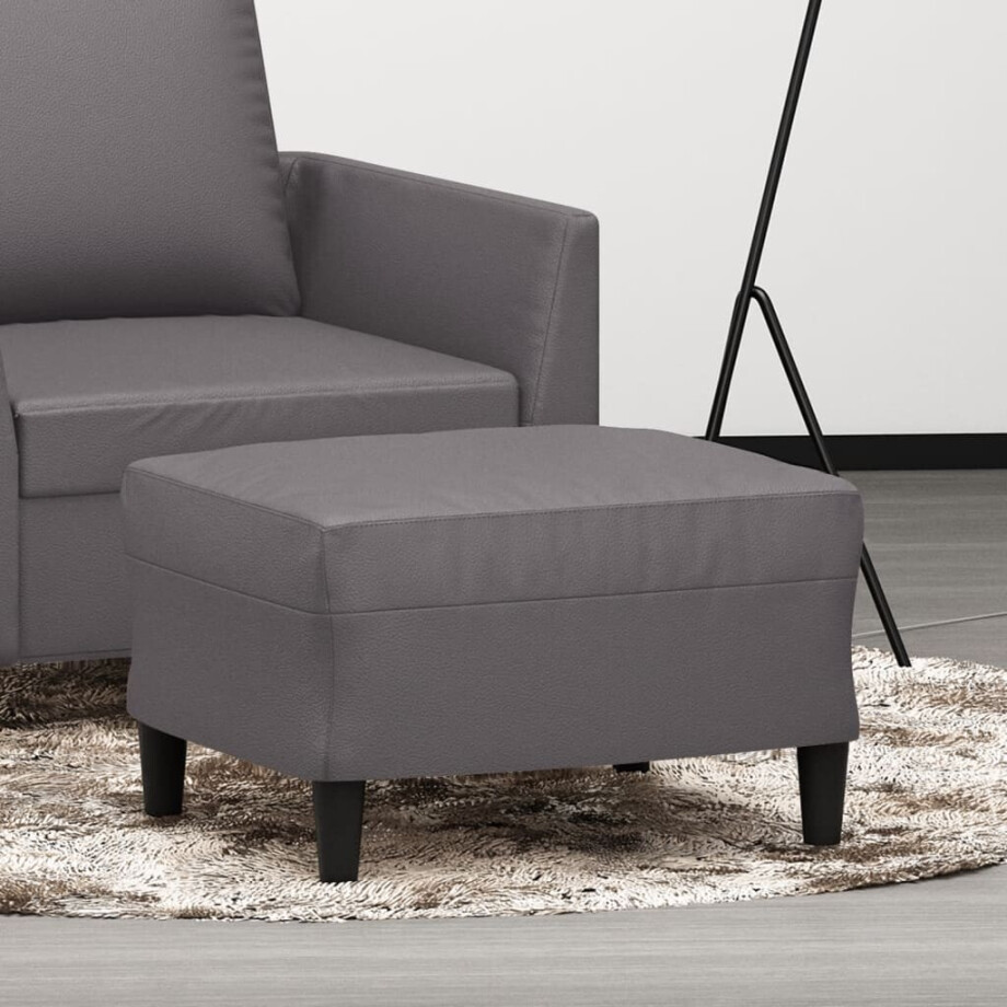 vidaXL Voetenbank 60x50x41 cm kunstleer grijs afbeelding 1