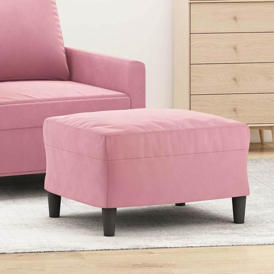 vidaXL Voetenbank 60x50x41 cm fluweel roze afbeelding 1