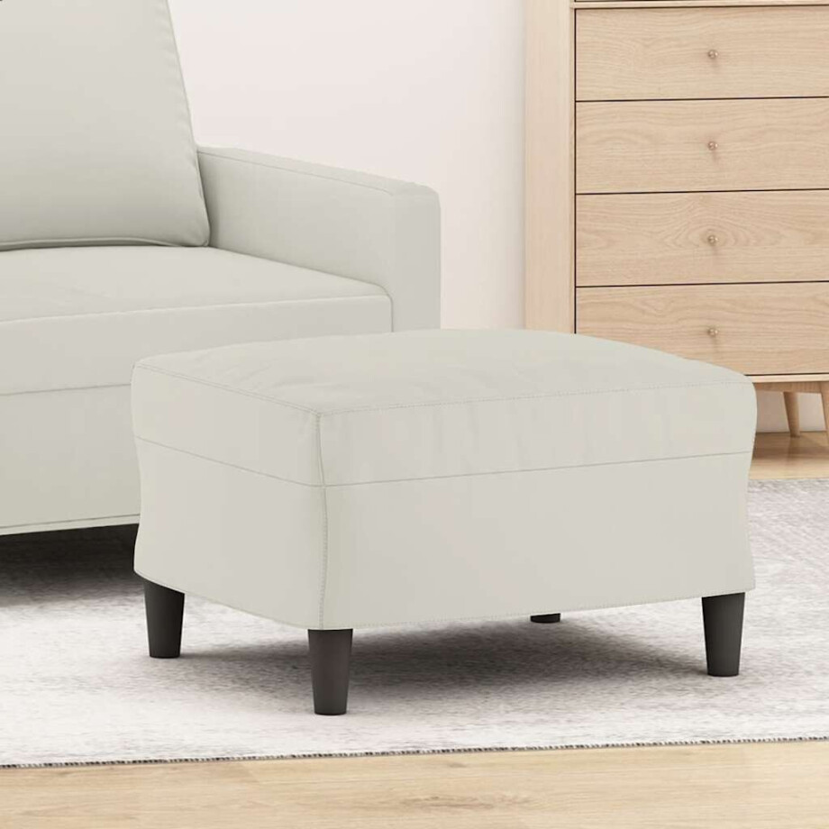 vidaXL Voetenbank 60x50x41 cm fluweel crèmekleurig afbeelding 1