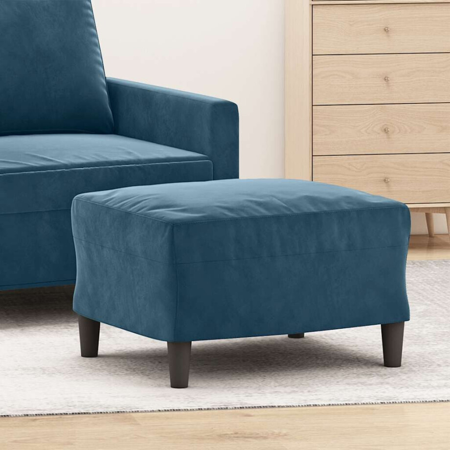 vidaXL Voetenbank 60x50x41 cm fluweel blauw afbeelding 1