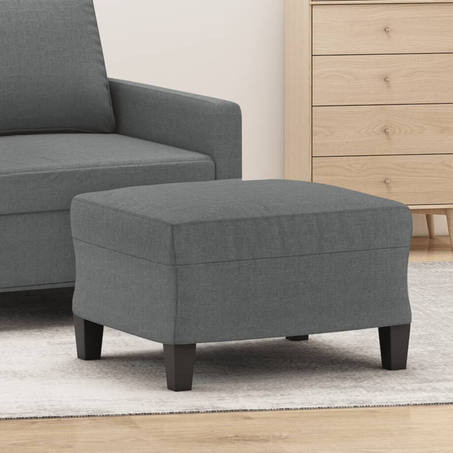 vidaXL Voetenbank 60x50x41 cm stof donkergrijs vidaXL Voetenbank 60x50x41 cm stof donkergrijs afbeelding 1