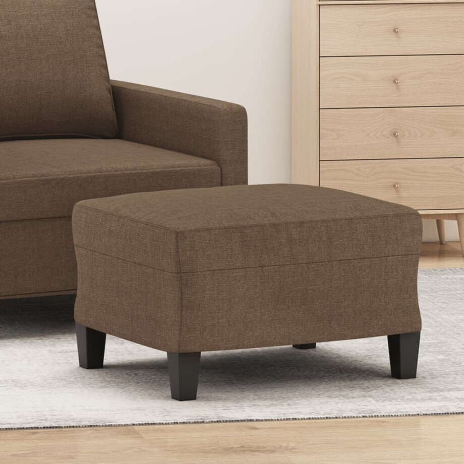 vidaXL Voetenbank 60x50x41 cm stof bruin afbeelding 1