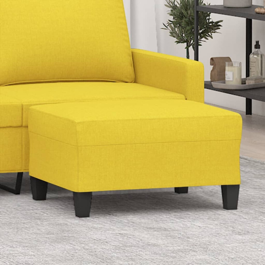 vidaXL Voetenbank 70x55x41 cm stof lichtgeel afbeelding 1