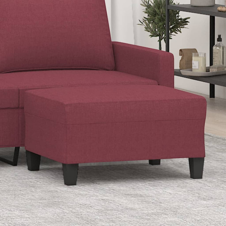 vidaXL Voetenbank 70x55x41 cm stof wijnrood afbeelding 1