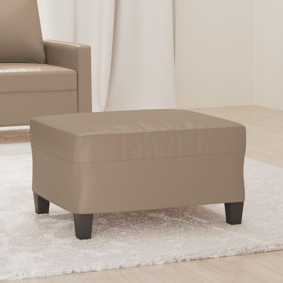 vidaXL Voetenbank 70x55x41 cm kunstleer cappuccino afbeelding 1