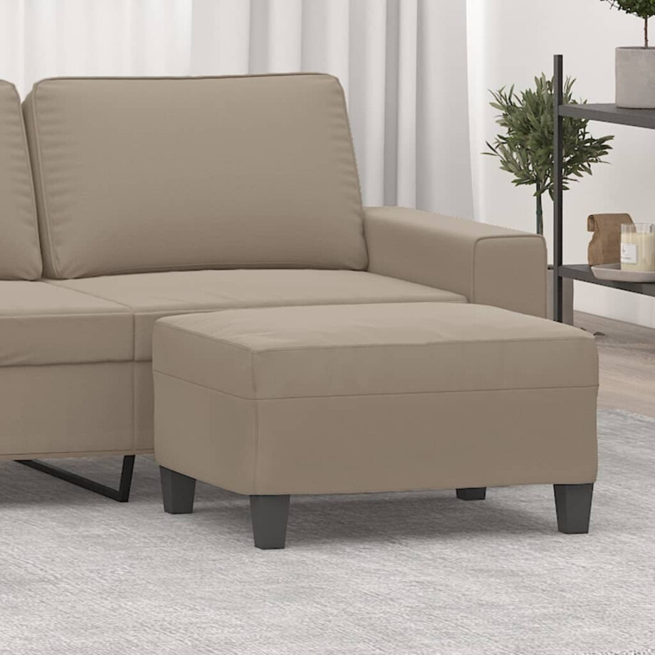 vidaXL Voetenbank 70x55x41 cm microvezelstof taupe afbeelding 1