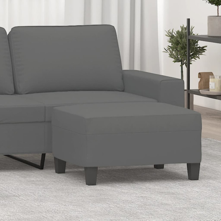 vidaXL Voetenbank 70x55x41 cm microvezelstof donkergrijs afbeelding 1