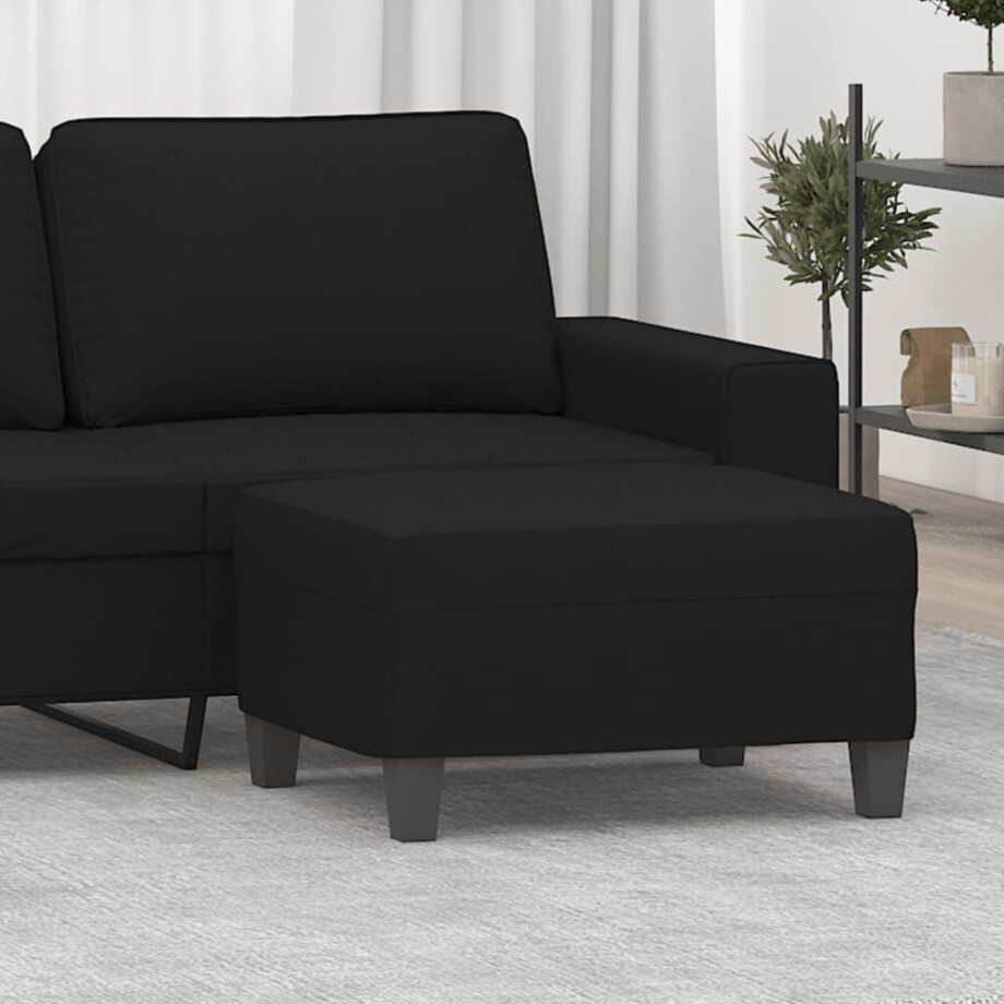 vidaXL Voetenbank 70x55x41 cm microvezelstof zwart afbeelding 1