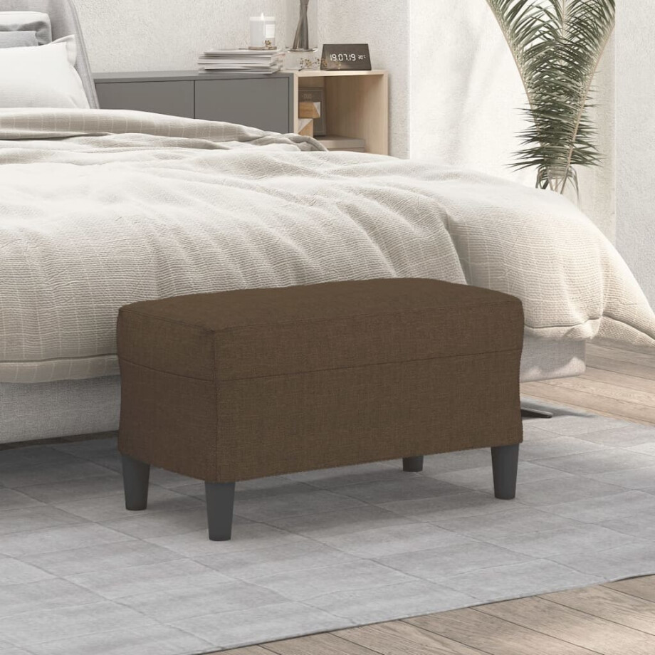 vidaXL Bankje 70x35x41 cm stof bruin afbeelding 1