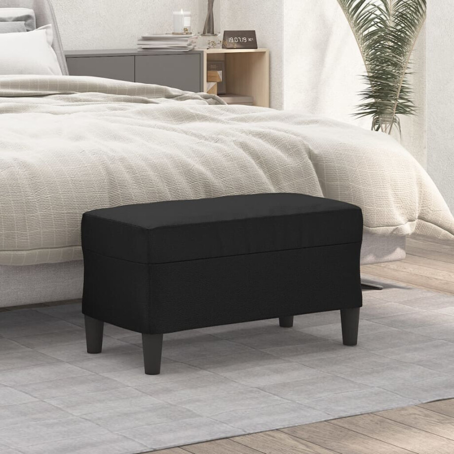 vidaXL Bankje 70x35x41 cm kunstleer zwart afbeelding 1