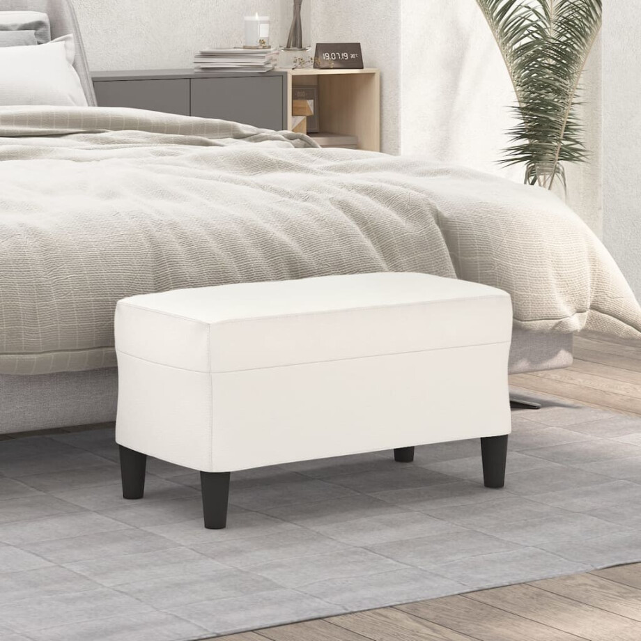 vidaXL Bankje 70x35x41 cm kunstleer crèmekleurig vidaXL Bankje 70x35x41 cm kunstleer crèmekleurig afbeelding 1