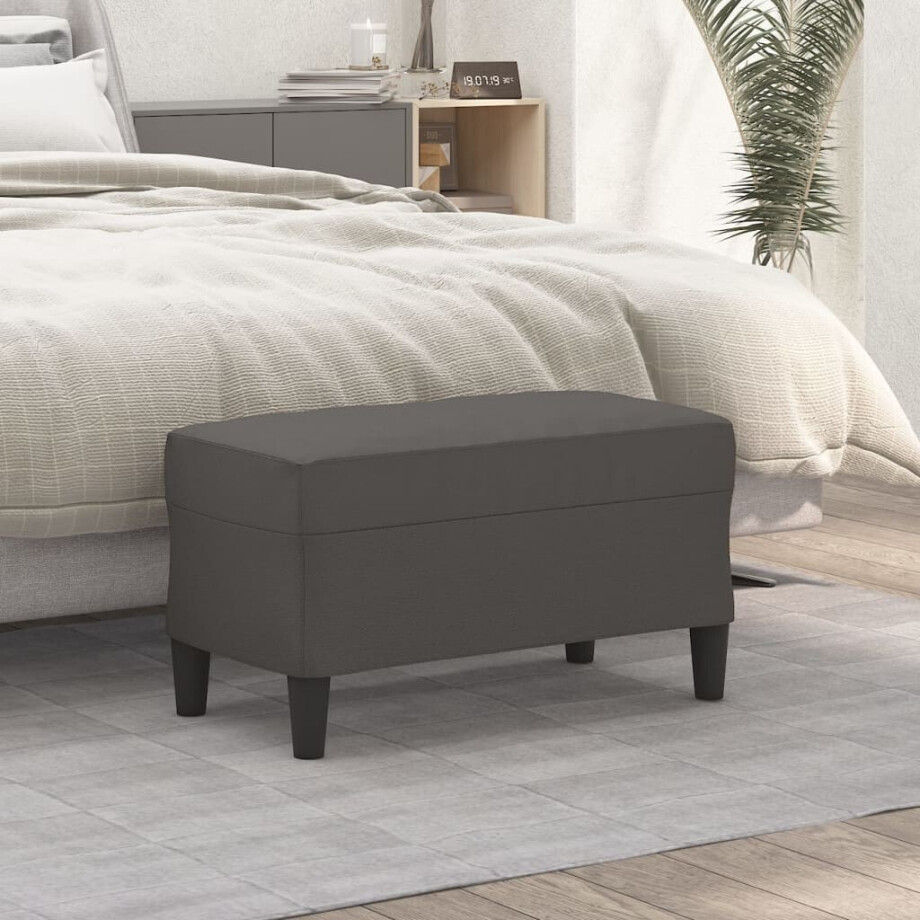 vidaXL Bankje 70x35x41 cm kunstleer grijs afbeelding 1