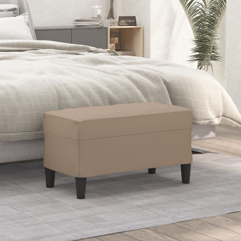 vidaXL Bankje 70x35x41 cm kunstleer cappuccinokleurig vidaXL Bankje 70x35x41 cm kunstleer cappuccinokleurig afbeelding 1