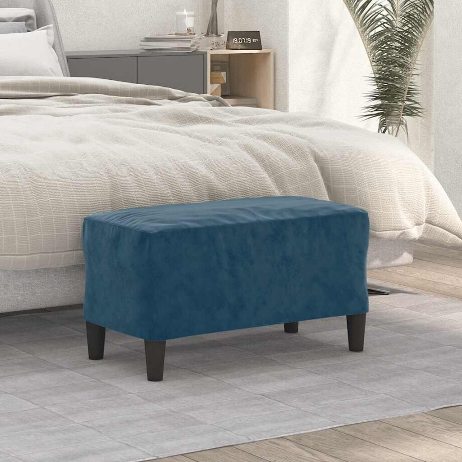 vidaXL Bankje 70x35x41 cm fluweel blauw afbeelding 1