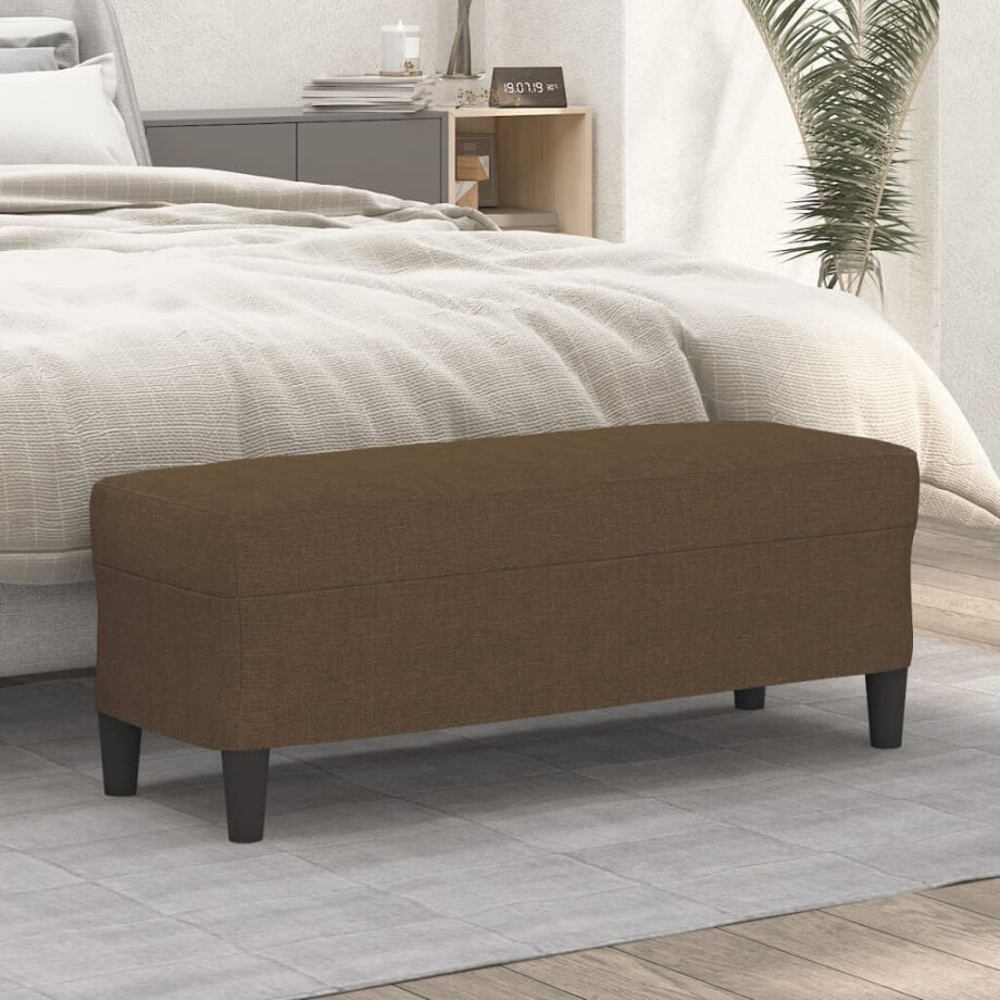 vidaXL Bankje 100x35x41 cm stof bruin afbeelding 1