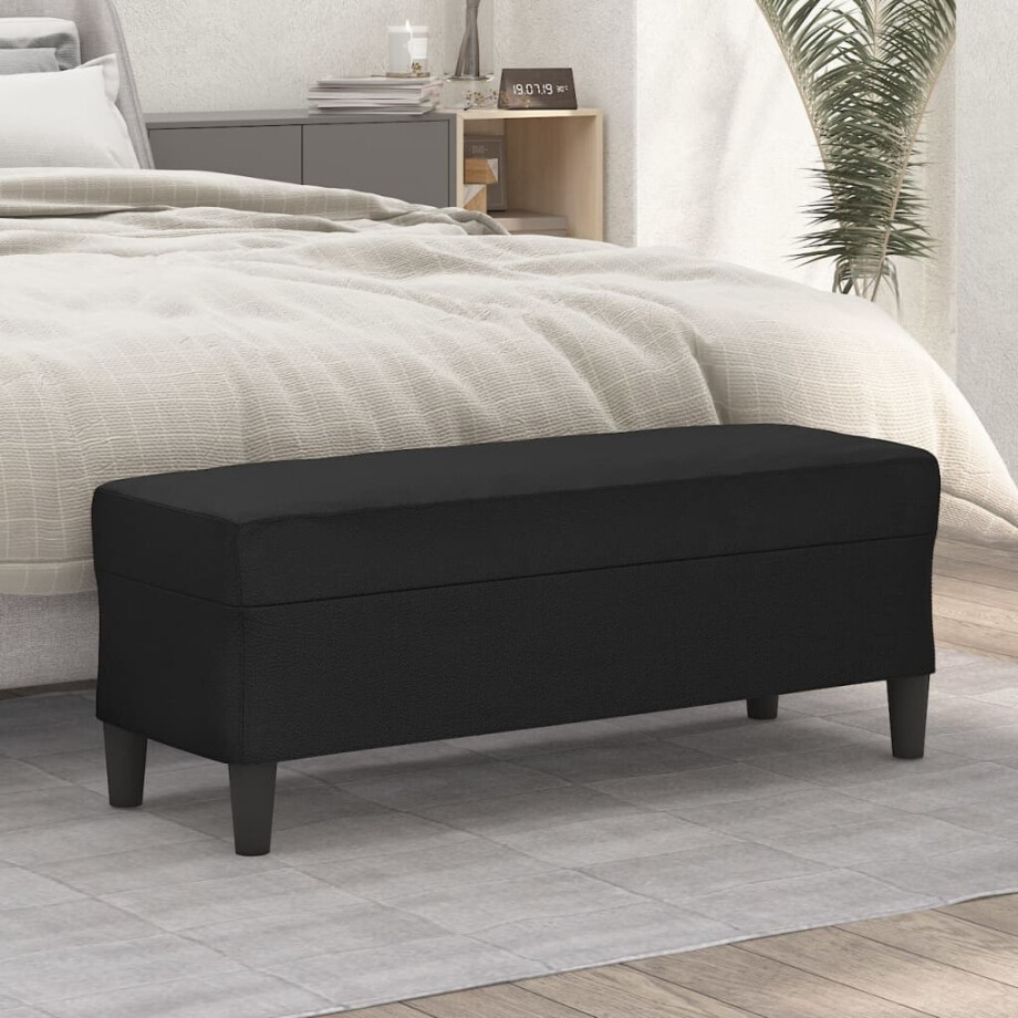 vidaXL Bankje 100x35x41 cm kunstleer zwart afbeelding 1