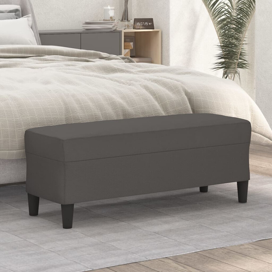 vidaXL Bankje 100x35x41 cm kunstleer grijs afbeelding 1