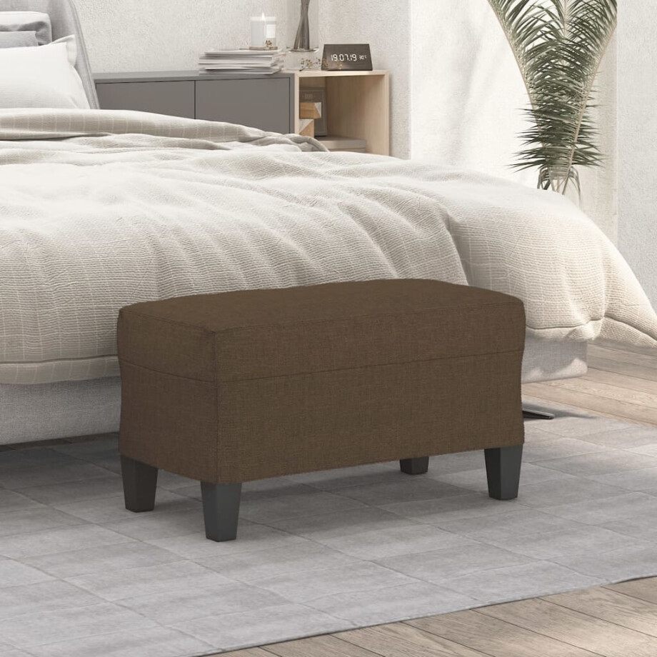 vidaXL Bankje 70x35x41 cm stof bruin afbeelding 1