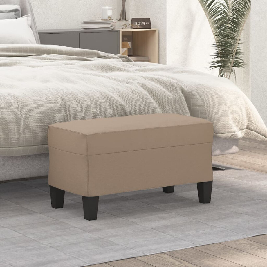 vidaXL Bankje 70x35x41 cm kunstleer cappuccinokleurig vidaXL Bankje 70x35x41 cm kunstleer cappuccinokleurig afbeelding 1