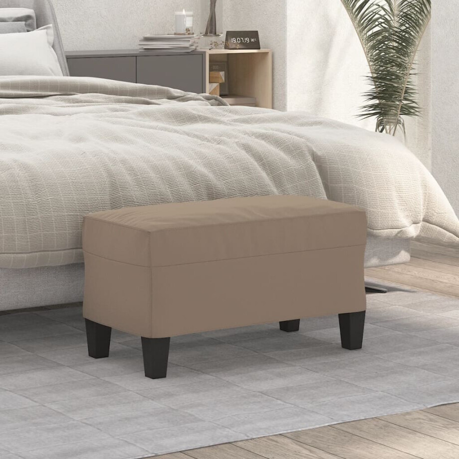 vidaXL Bankje 70x35x41 cm microvezelstof taupe vidaXL Bankje 70x35x41 cm microvezelstof taupe afbeelding 1