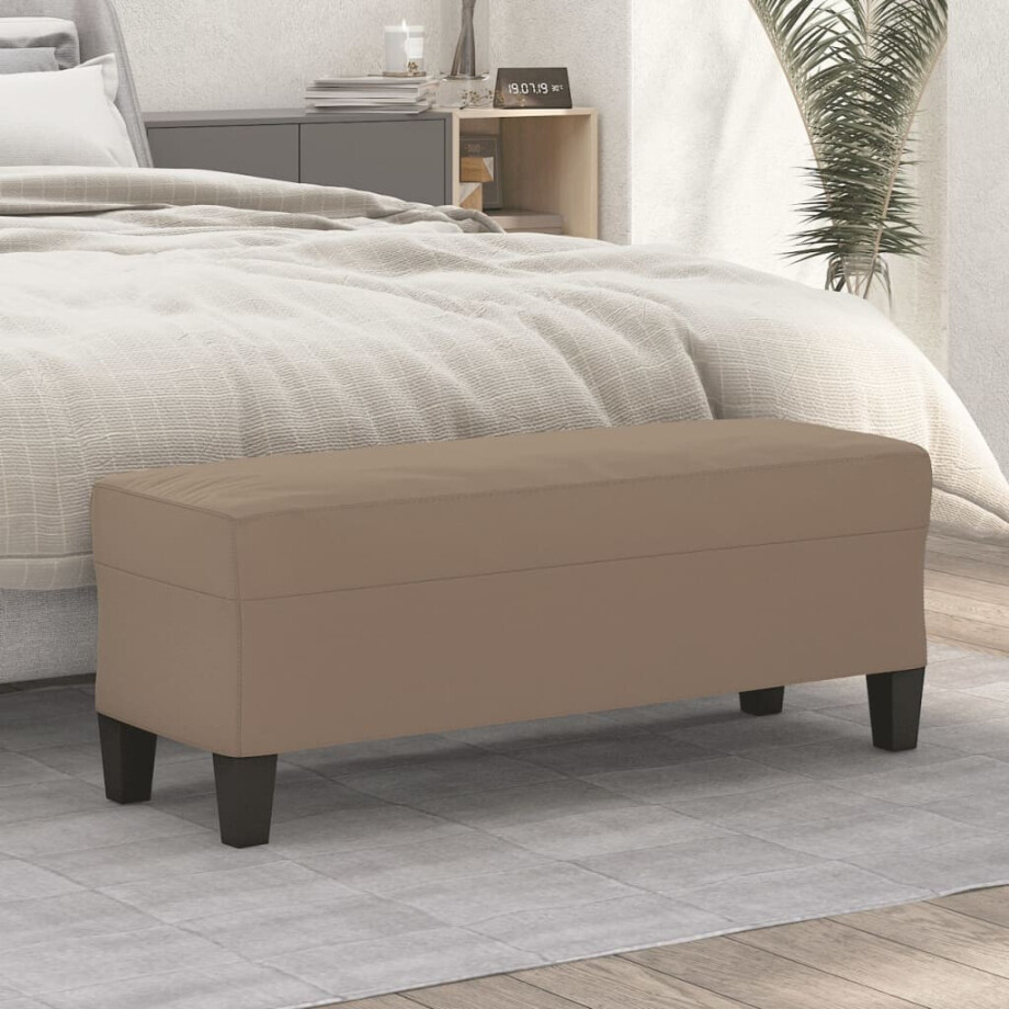 vidaXL Bankje 100x35x41 cm microvezelstof taupe vidaXL Bankje 100x35x41 cm microvezelstof taupe afbeelding 1