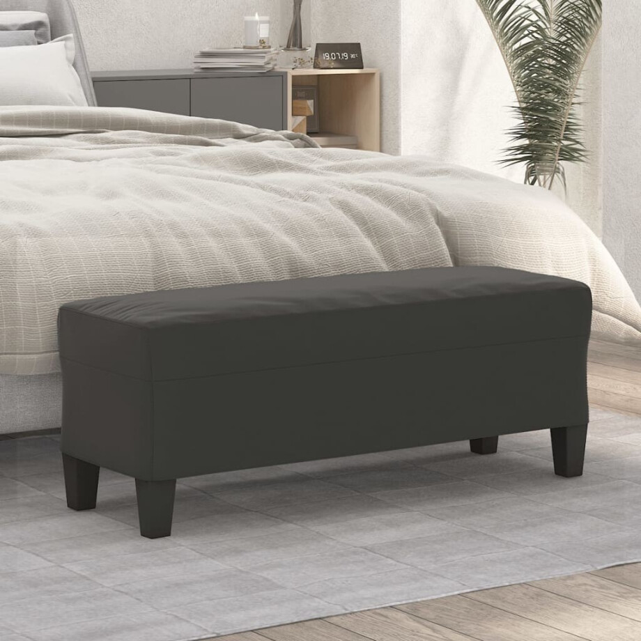 vidaXL Bankje 100x35x41 cm microvezelstof donkergrijs afbeelding 1