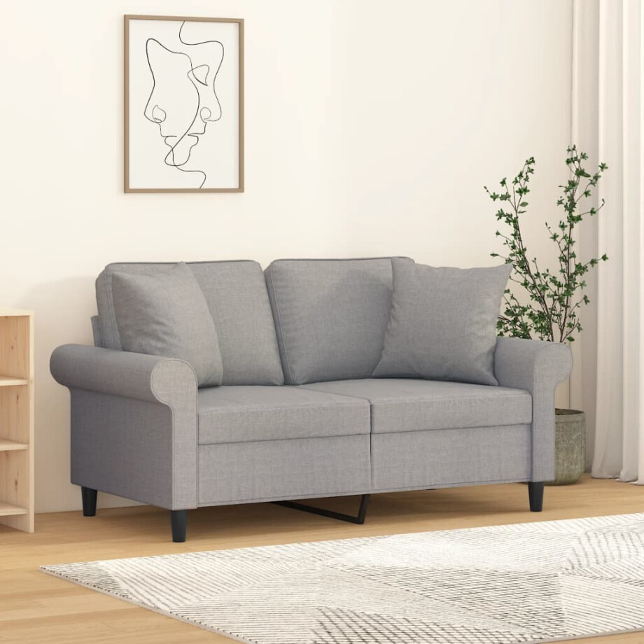 vidaXL Sierkussens 2 st 40x40 cm stof lichtgrijs afbeelding 1