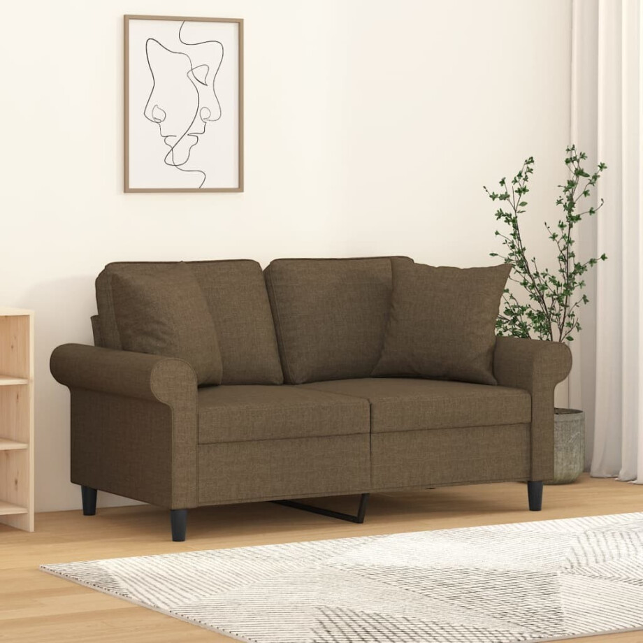 vidaXL Sierkussens 2 st 40x40 cm stof bruin afbeelding 1