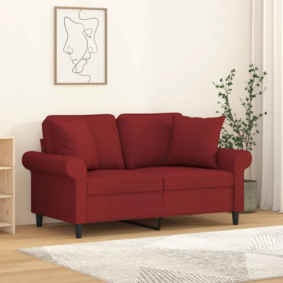 vidaXL Sierkussens 2 st 40x40 cm stof wijnrood vidaXL Sierkussens 2 st 40x40 cm stof wijnrood afbeelding 1