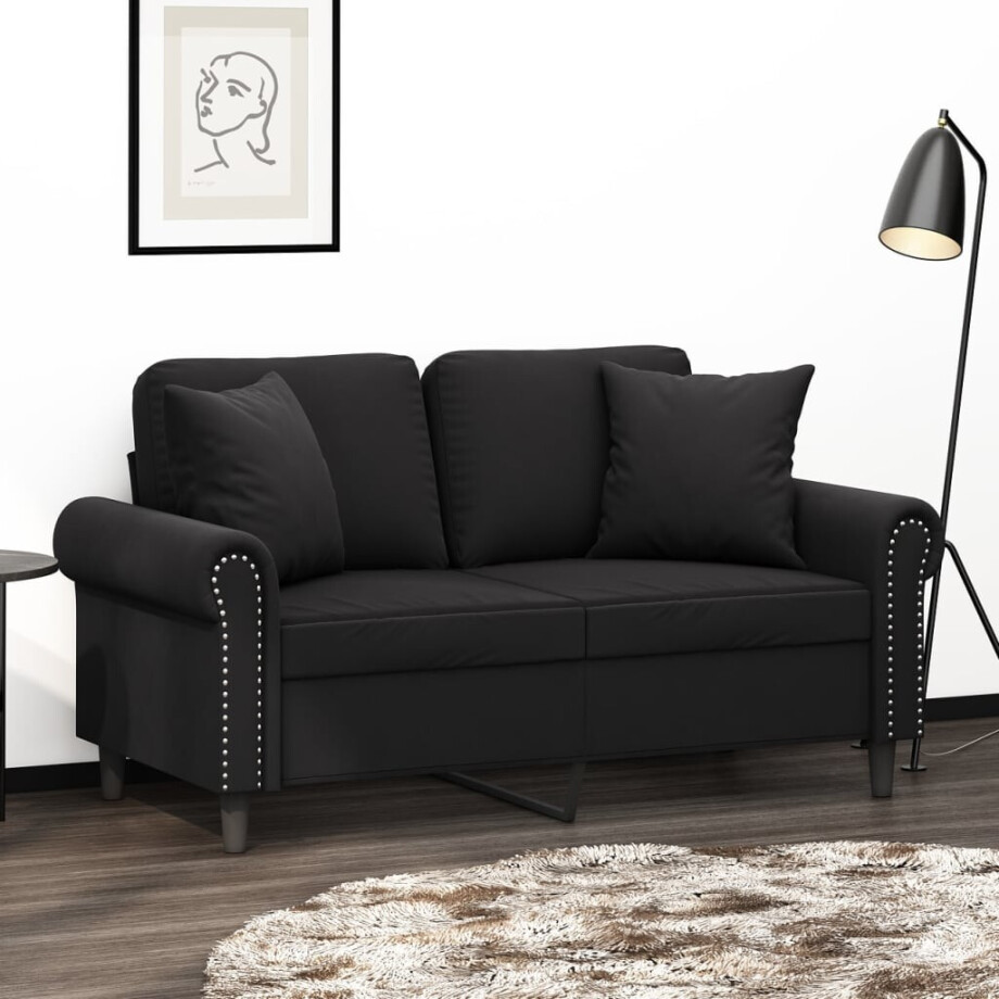 vidaXL Sierkussens 2 st 40x40 cm fluweel zwart afbeelding 1