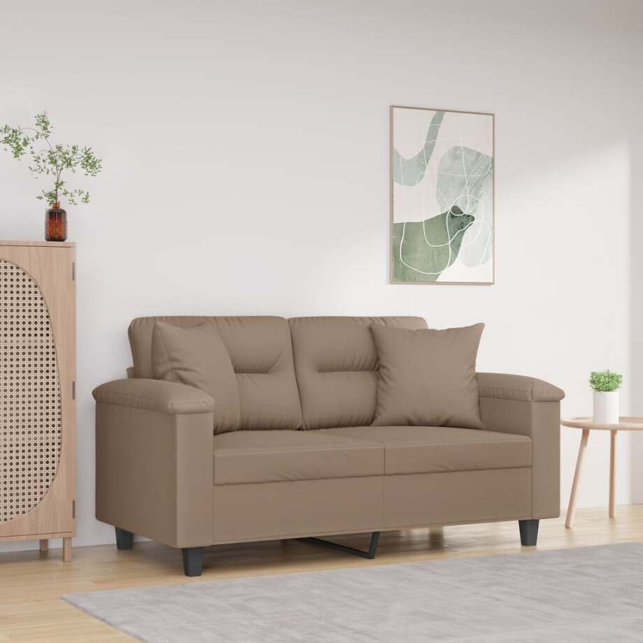 vidaXL Sierkussens 2 st 40x40 cm microvezelstof taupe afbeelding 1