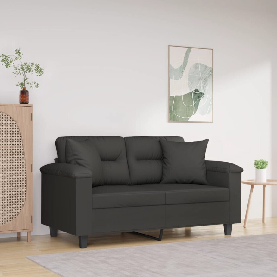 vidaXL Sierkussens 2 st 40x40 cm microvezelstof donkergrijs afbeelding 1