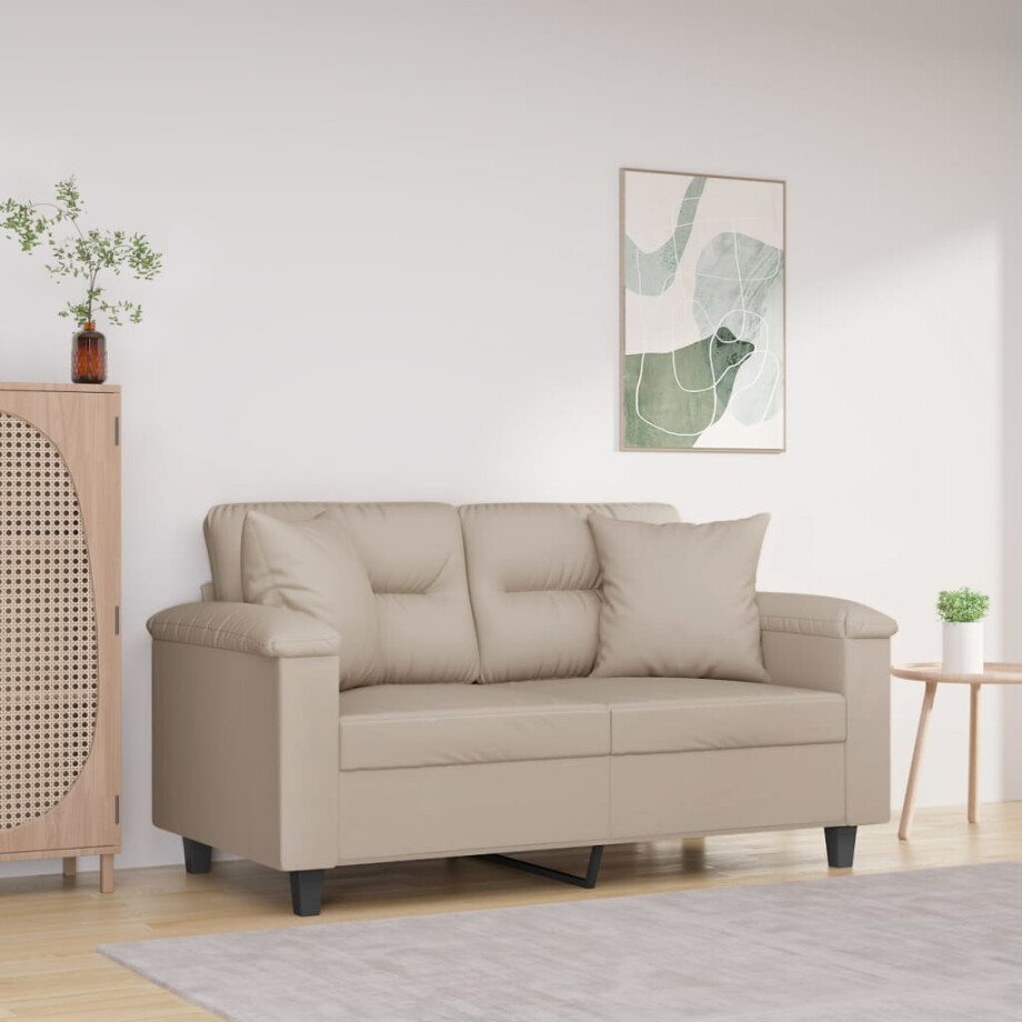 vidaXL Sierkussens 2 st 40x40 cm microvezelstof crèmekleurig afbeelding 1