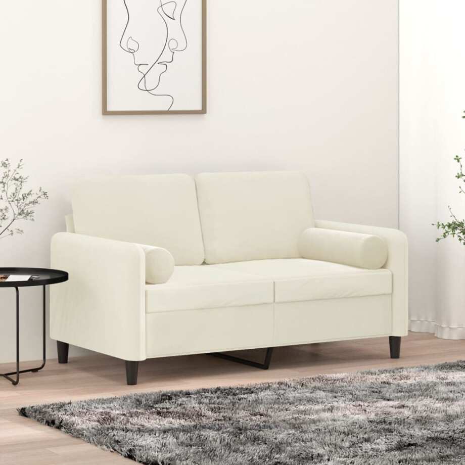 vidaXL Sierkussens 2 st 15x50 cm fluweel crèmekleurig afbeelding 1