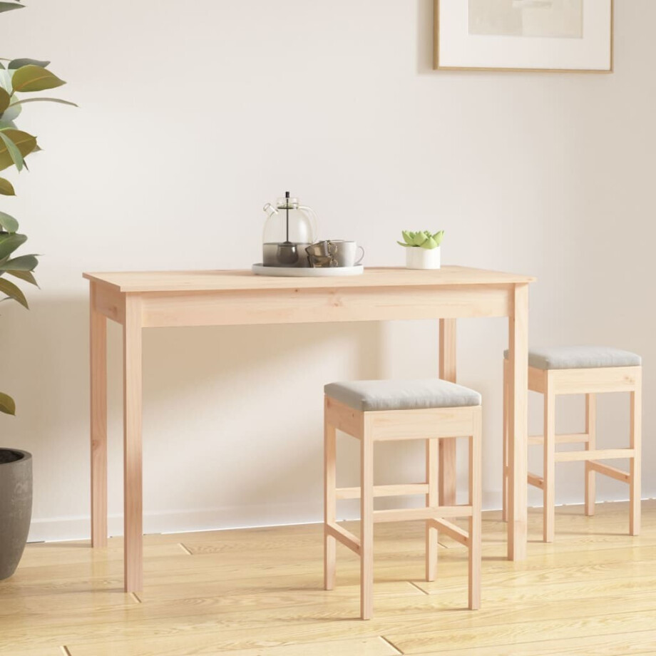 vidaXL Eettafel 110x55x75 cm massief grenenhout afbeelding 1
