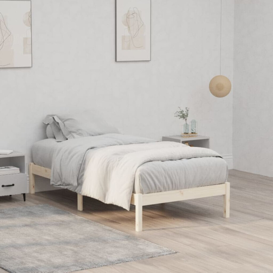 vidaXL Bedframe zonder matras massief grenenhout 100x190 cm twin vidaXL Bedframe zonder matras massief grenenhout 100x190 cm twin afbeelding 1
