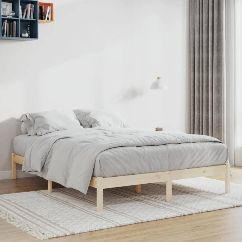 vidaXL Bedframe zonder matras massief grenenhout 152x203 cm Queen afbeelding 1