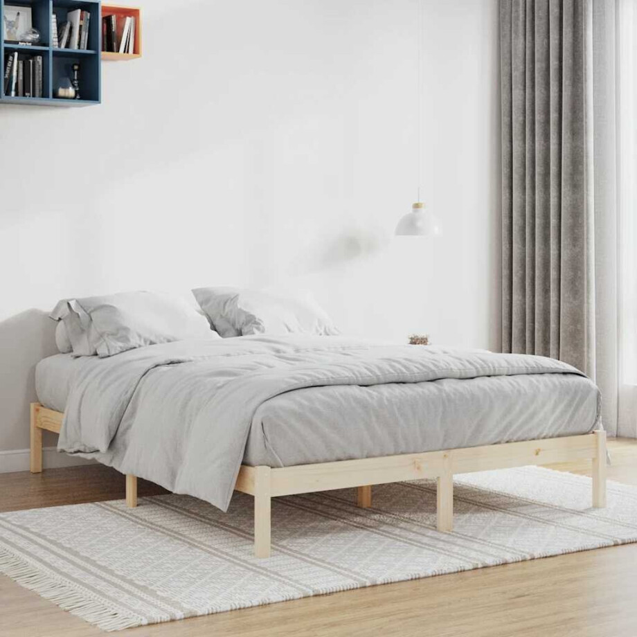 vidaXL Bedframe zonder matras massief grenenhout 193x203 cm kingsize vidaXL Bedframe zonder matras massief grenenhout 193x203 cm kingsize afbeelding 1