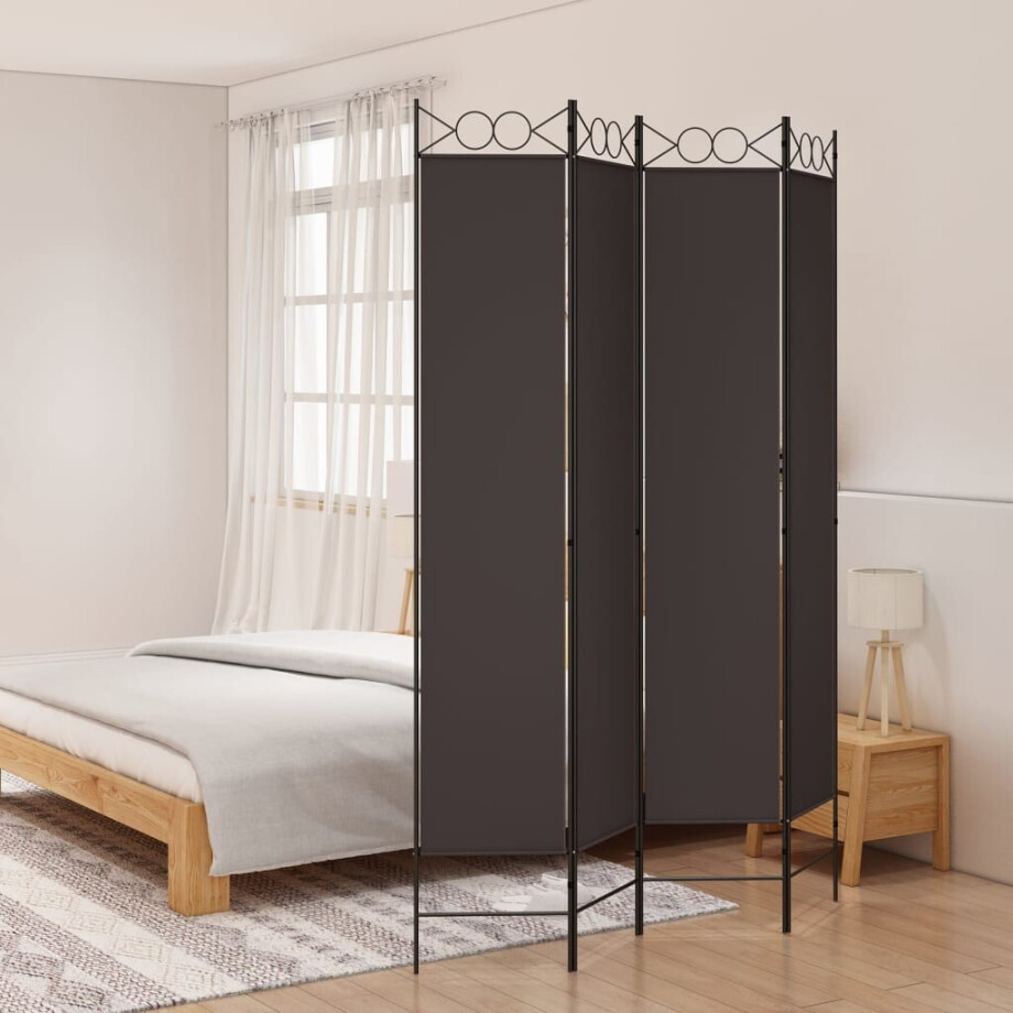 vidaXL Kamerscherm met 4 panelen 160x220 cm stof bruin afbeelding 1