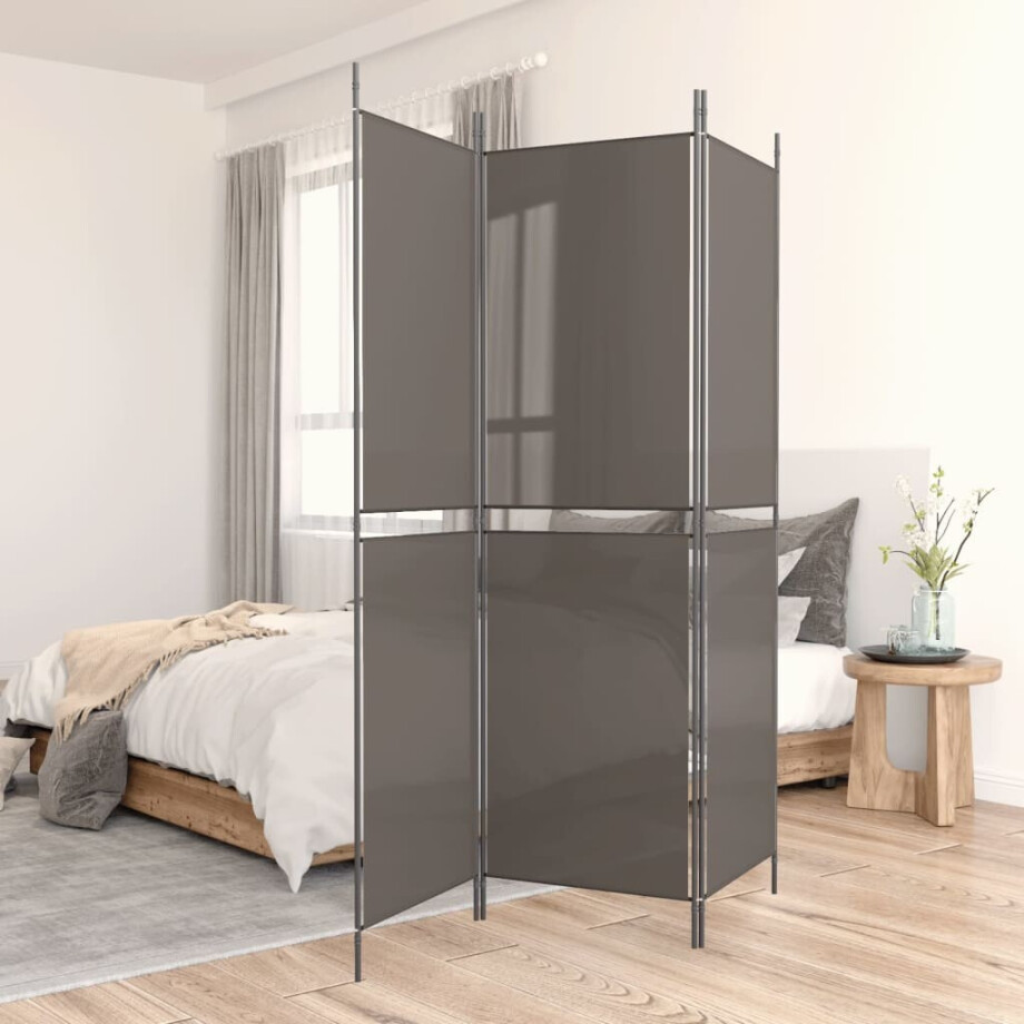 vidaXL Kamerscherm met 3 panelen 150x180 cm stof antracietkleurig afbeelding 1