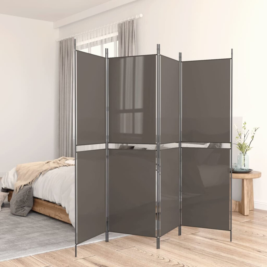 vidaXL Kamerscherm met 4 panelen 200x200 cm stof antracietkleurig afbeelding 1