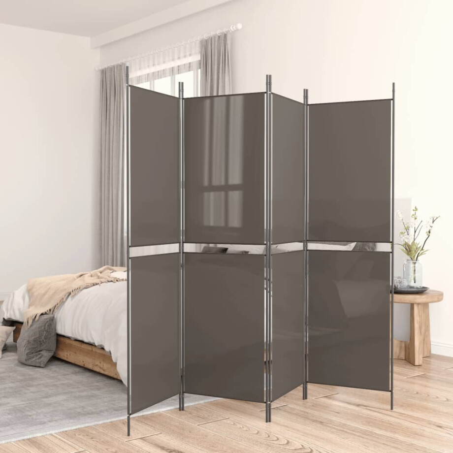 vidaXL Kamerscherm met 5 panelen 300x200 cm stof antracietkleurig afbeelding 1