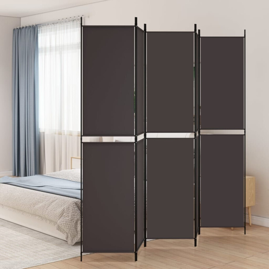 vidaXL Kamerscherm met 5 panelen 250x220 cm stof bruin afbeelding 1