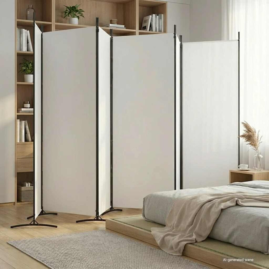vidaXL Kamerscherm met 6 panelen 520x180 cm stof wit vidaXL Kamerscherm met 6 panelen 520x180 cm stof wit afbeelding 1