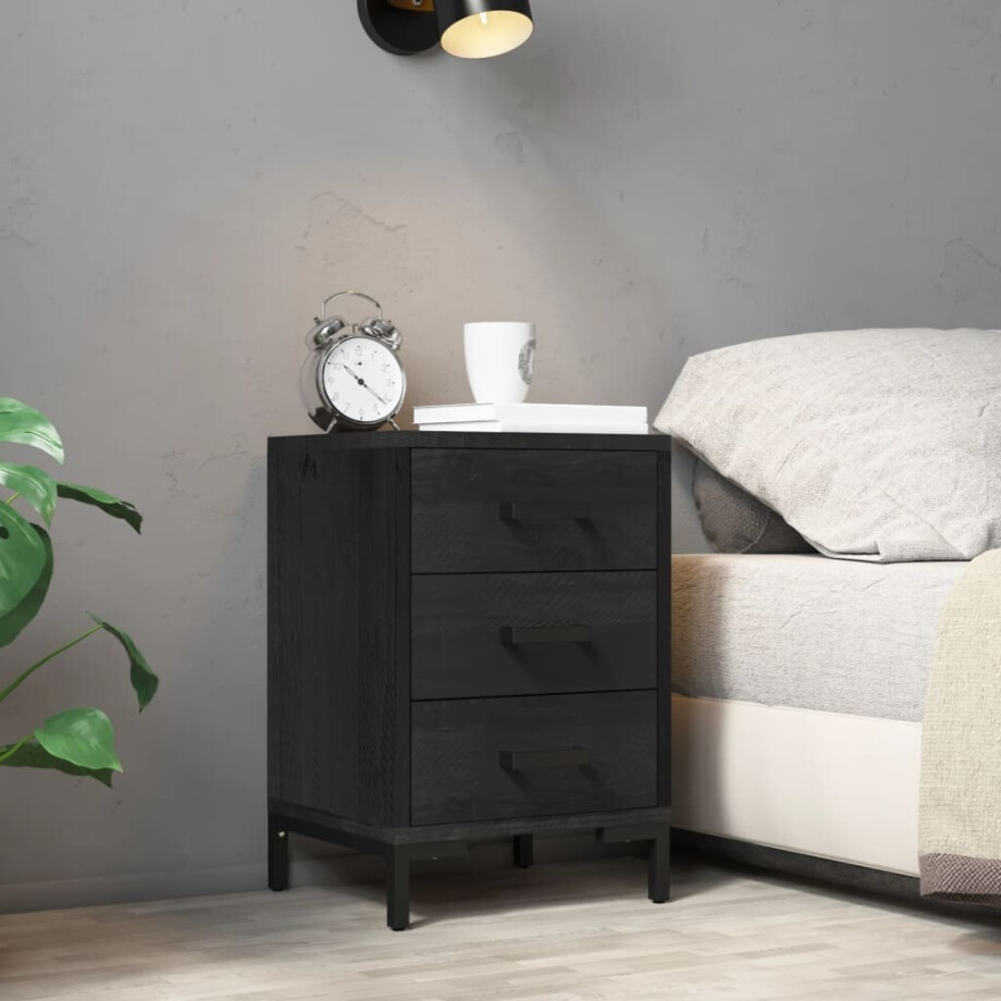 vidaXL Nachtkastje 40x30x55 cm gerecycled massief grenenhout afbeelding 1