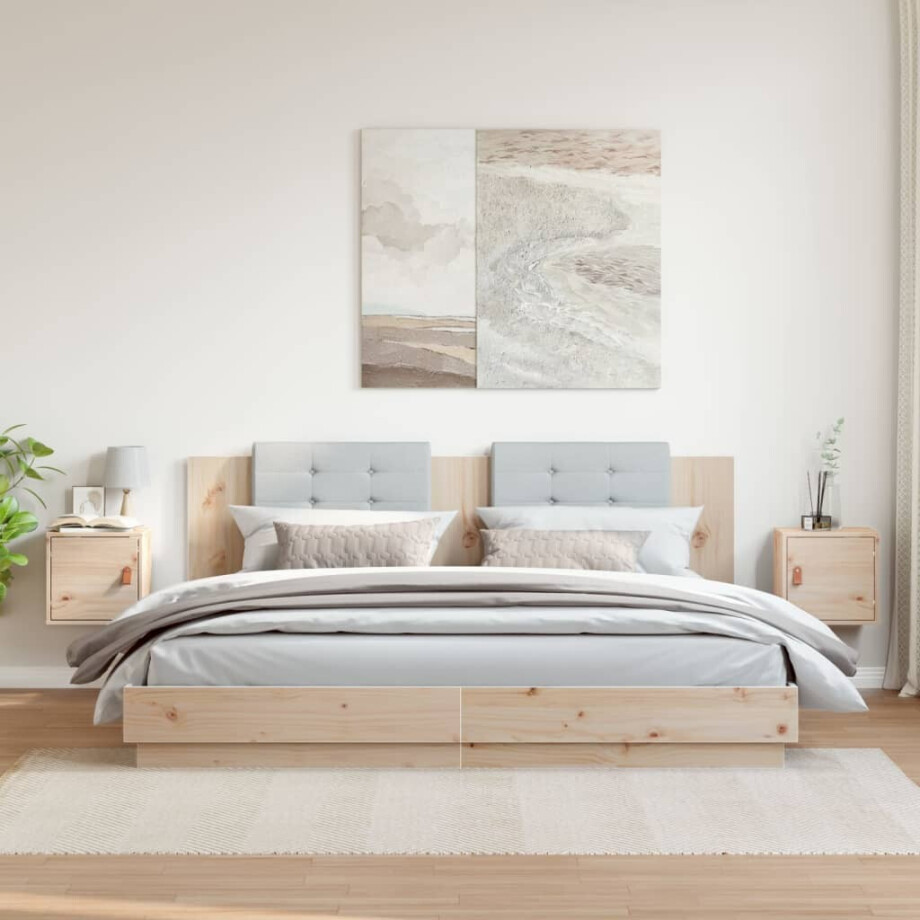 vidaXL Wandkasten 2 st 31,5x30x30 cm massief grenenhout vidaXL Wandkasten 2 st 31,5x30x30 cm massief grenenhout afbeelding 1