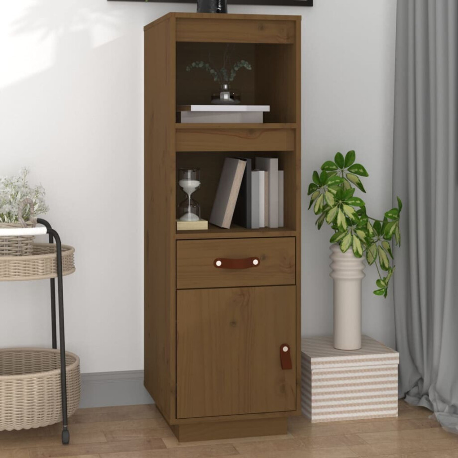 vidaXL Hoge kast 34x40x108,5 cm massief grenenhout honingbruin vidaXL Hoge kast 34x40x108,5 cm massief grenenhout honingbruin afbeelding 1